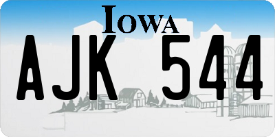 IA license plate AJK544