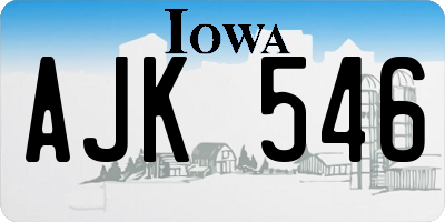 IA license plate AJK546