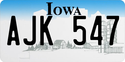 IA license plate AJK547