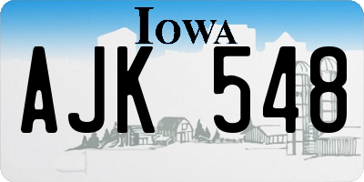 IA license plate AJK548