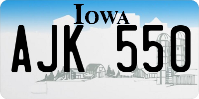 IA license plate AJK550