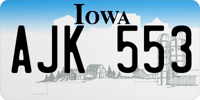 IA license plate AJK553