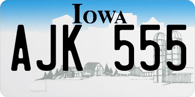 IA license plate AJK555