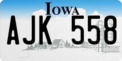 IA license plate AJK558