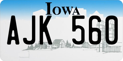 IA license plate AJK560