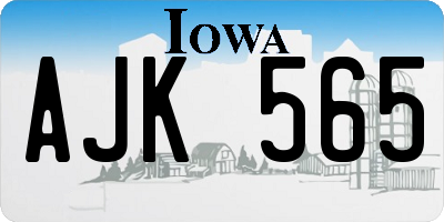 IA license plate AJK565