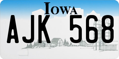IA license plate AJK568
