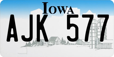 IA license plate AJK577