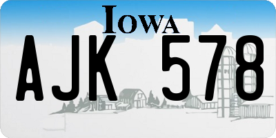 IA license plate AJK578