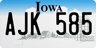 IA license plate AJK585