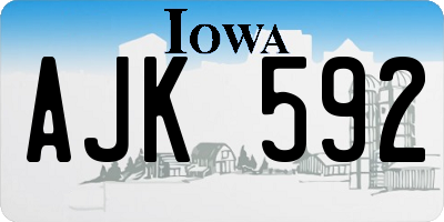 IA license plate AJK592