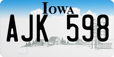 IA license plate AJK598