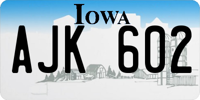 IA license plate AJK602