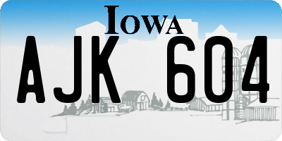 IA license plate AJK604