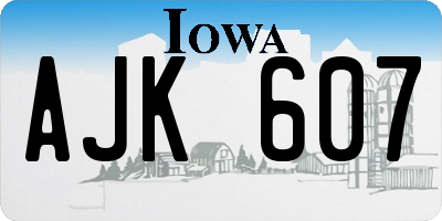 IA license plate AJK607