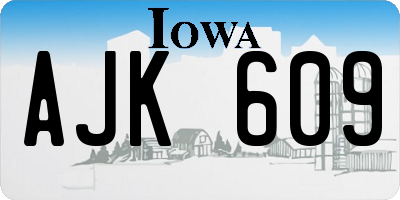 IA license plate AJK609