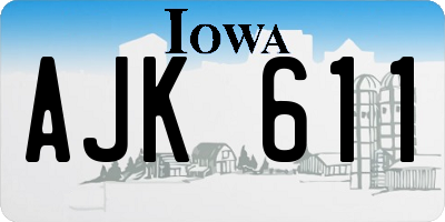 IA license plate AJK611