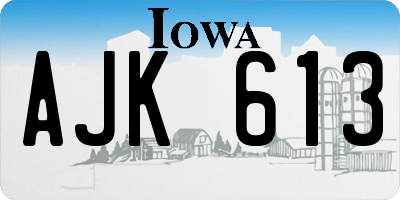 IA license plate AJK613