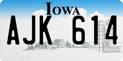 IA license plate AJK614