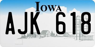 IA license plate AJK618