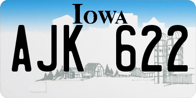 IA license plate AJK622