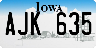 IA license plate AJK635