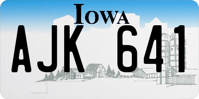 IA license plate AJK641