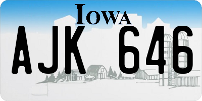 IA license plate AJK646