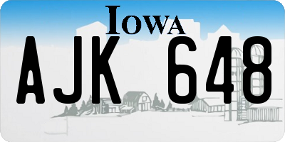 IA license plate AJK648