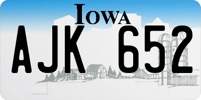 IA license plate AJK652
