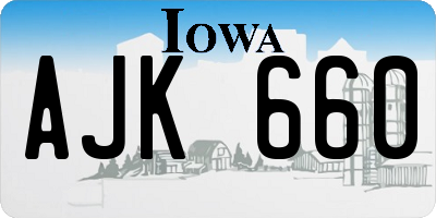 IA license plate AJK660