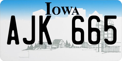 IA license plate AJK665