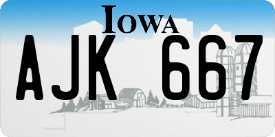 IA license plate AJK667