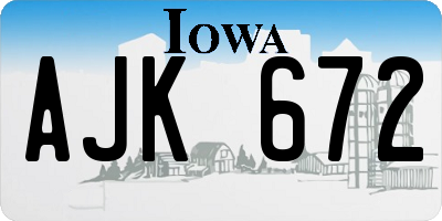 IA license plate AJK672