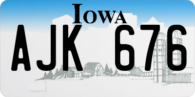 IA license plate AJK676