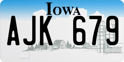 IA license plate AJK679