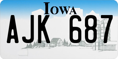 IA license plate AJK687