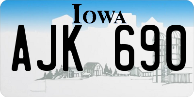 IA license plate AJK690