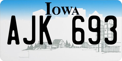 IA license plate AJK693