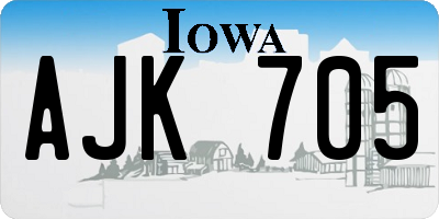 IA license plate AJK705