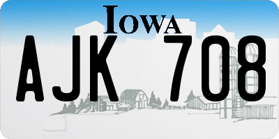IA license plate AJK708