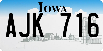 IA license plate AJK716