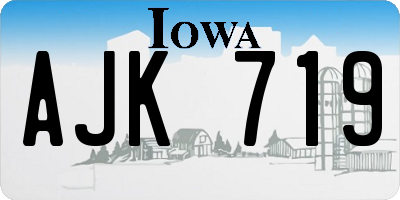 IA license plate AJK719