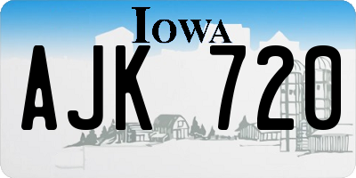 IA license plate AJK720
