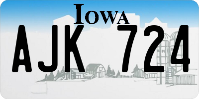 IA license plate AJK724