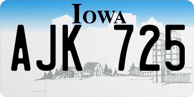 IA license plate AJK725