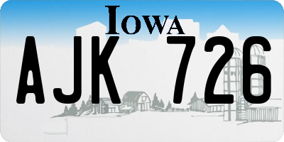 IA license plate AJK726