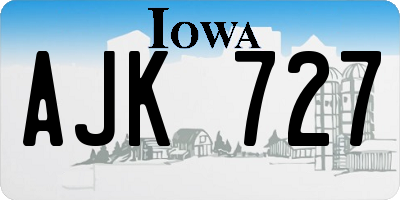 IA license plate AJK727