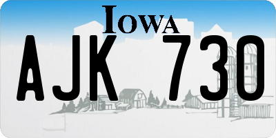 IA license plate AJK730