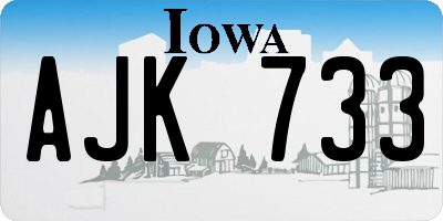 IA license plate AJK733